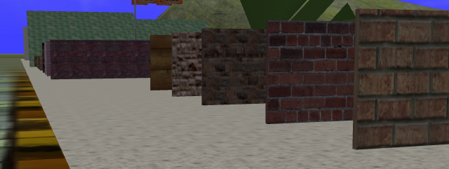 An object yard with rows of simple walls